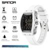 SANDA Men's Multifunctional Dual Time Waterproof Sport Watch - Fashion Tonneau Shape with Snooze Feature