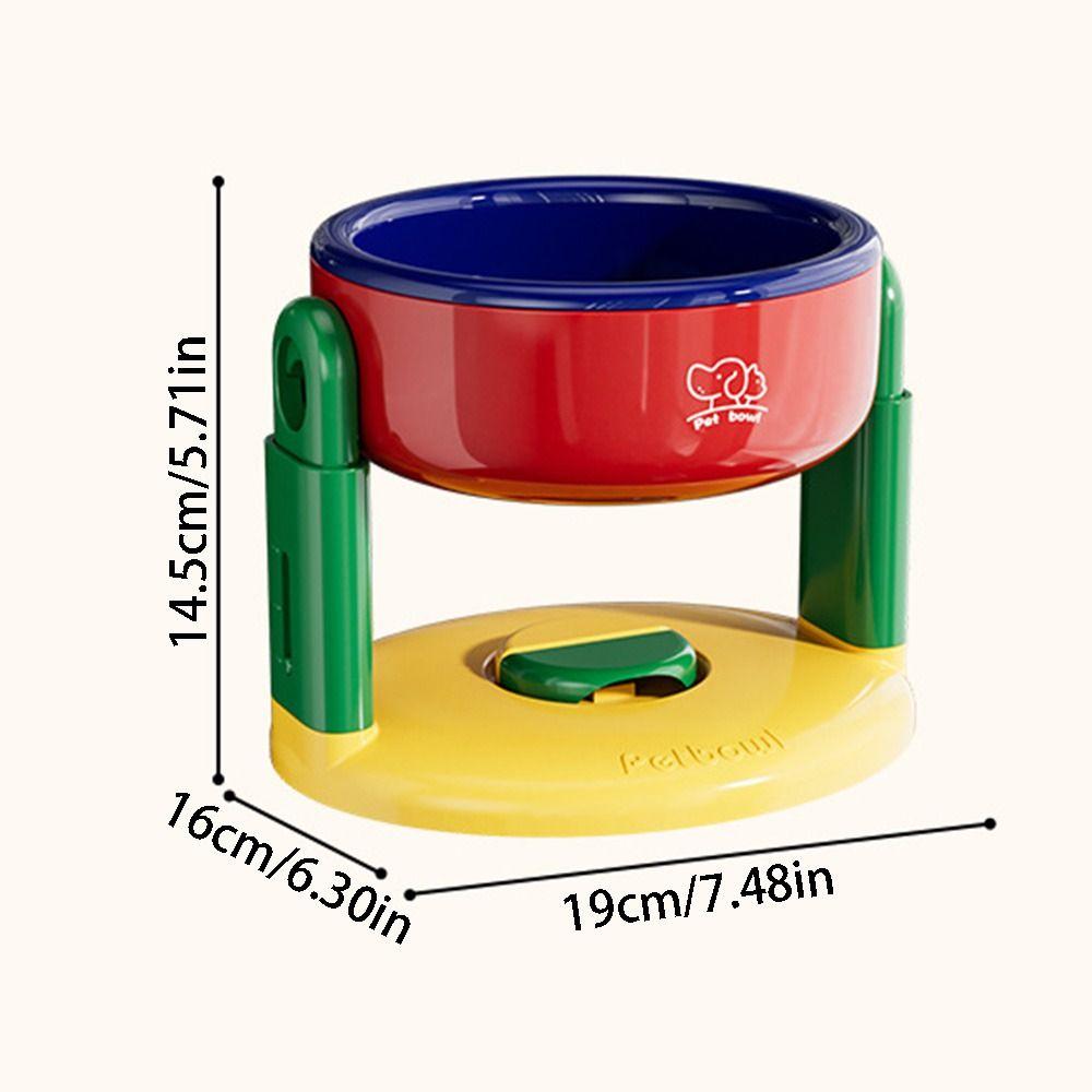 Suction Cup Type Pet Feeding Basin 3 Gear Height Adjustable Cat Bowl with Stand  Dog