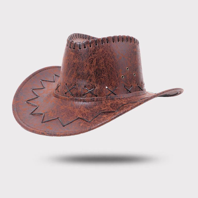 Crack Prop Rider Sun Hat Hat Hat Stage Outdoor Travel Sun Hat Beach Cowboy Shoot Western