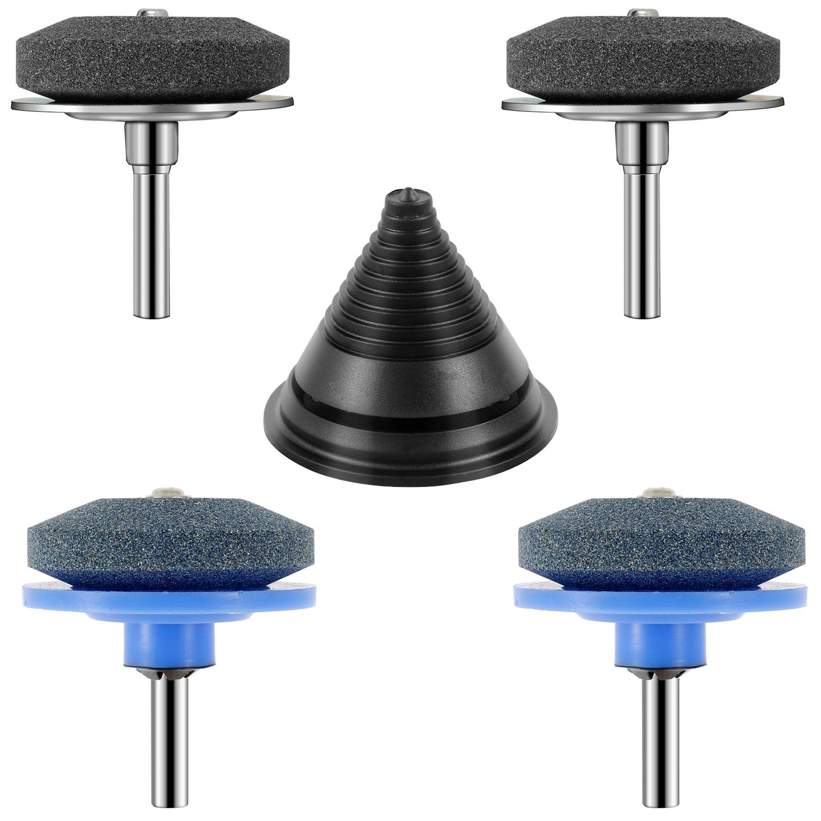 

4 шт. Корундовая точилка для газонокосилки, многоразовая точилка для сверл с балансиром лезвия, хвостовик 1/4 дюйма, приводной сверло