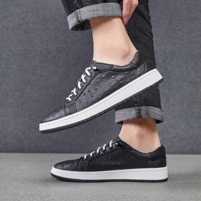 Straußenleder Schuhe niedrig geschnitten weiche Sohle Dämpfung faule Freizeit Schuhe Business bequem Board Schuhe
