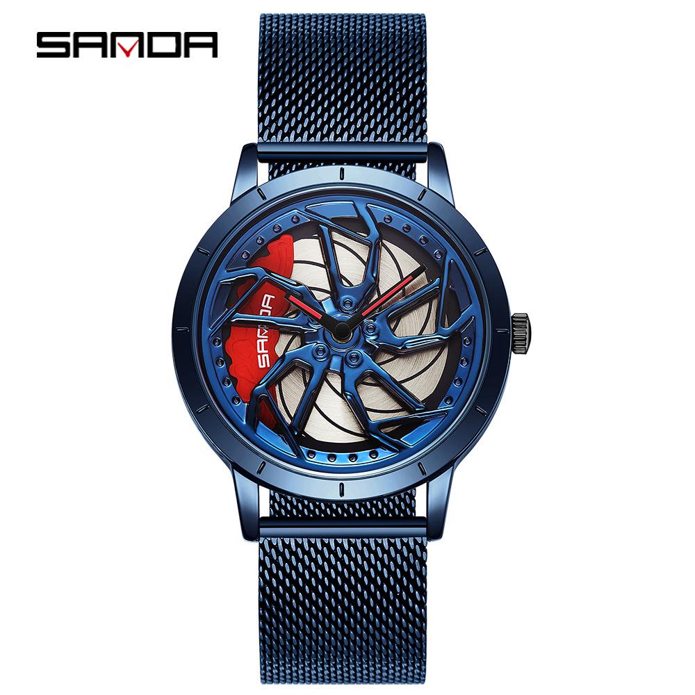 Sanda Meilleure Vente 1088 Montre pour Adolescent: Personnalisé, Cadran Rotatif 3D, Tendance, Quartz Étanche.