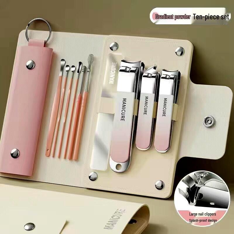 Portable Candy Color Nail Clipper & Manicure Set with Ear Pick