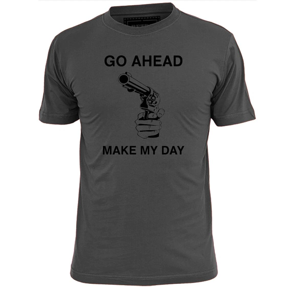 

Mens Go Ahead Punk Make My Day Inspired T shirt Clint Eastwood Magnum XL
