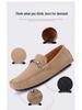 Korean Style Plus Size Loafers - Genuine Leather Hand-Stitched Men's Slip-On Shoes for Spring/Summer 5088