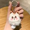Sleutelhanger Hanger met Bel Bont Vos Gezicht Roze Pootafdrukken Zacht Pluche Sleutelhanger Tassen Rugzakken Decoratieve Accessoires