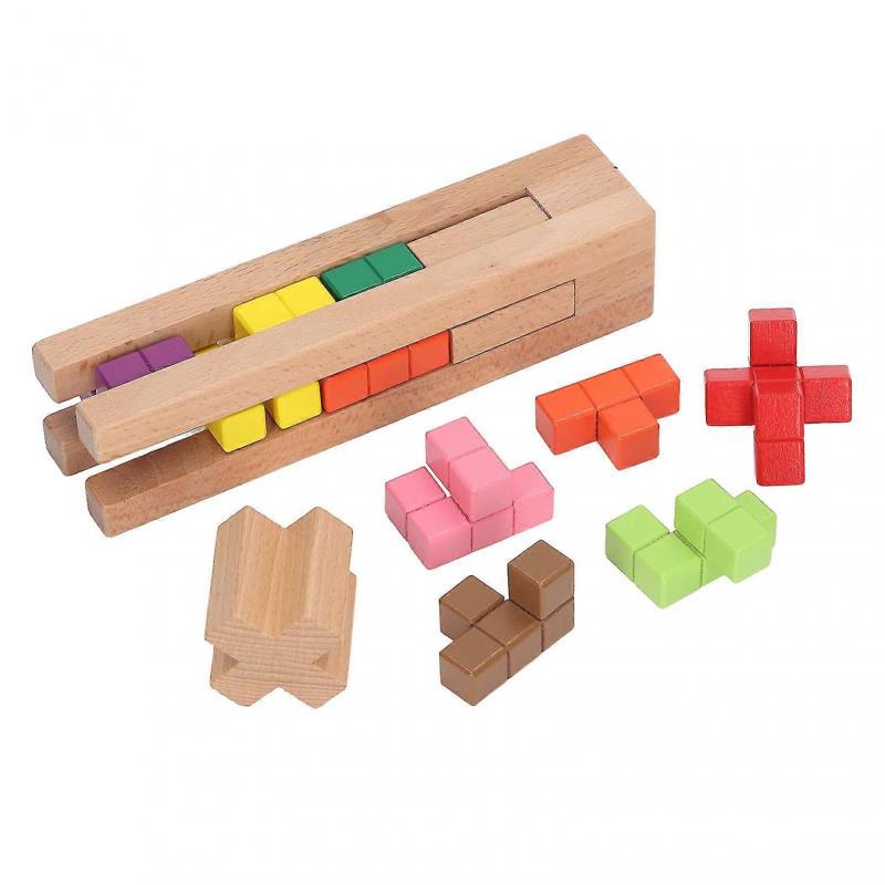 Colored Wooden Stacking Blocks Board Games For Kids Educational Preschool Learning Tower Blocks Toy