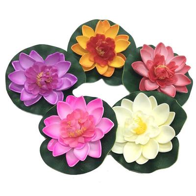 5Pcs Artificial Floating Water Eva Lotus Flower Pond Decor Tank Plant Ornament