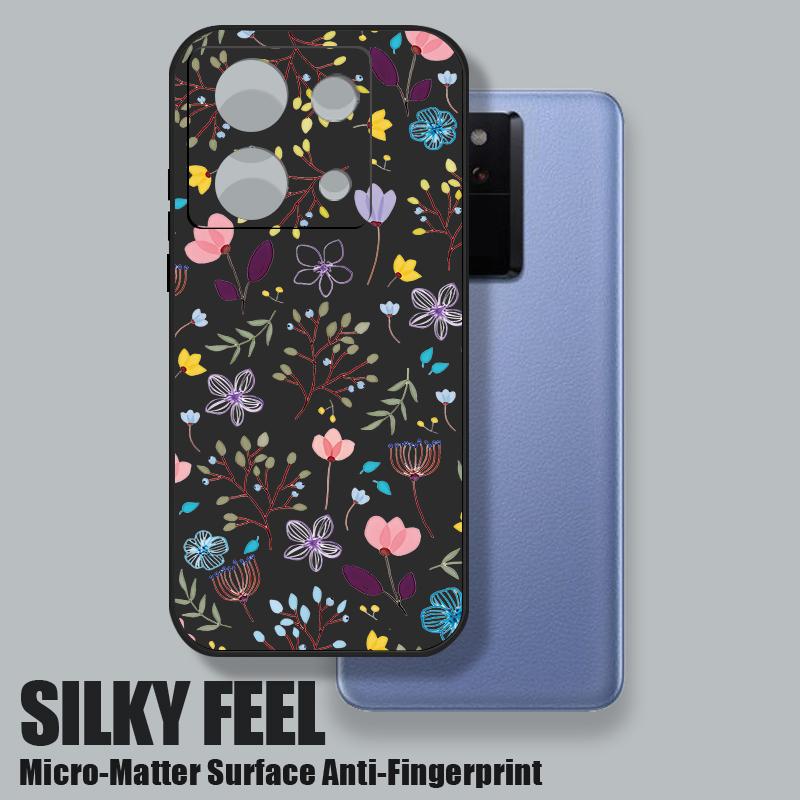 Small Flowers Print Lanyard Case For Xiaomi Poco X6 X5 F6 14T 13T Pro Redmi Note 13 14 4G 12 13 14 Pro Plus 5G TPU Phone Cover