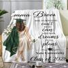 Graduation Girl Quotes Throw Soft Flannel Throw Summer AC Blanket Lightweight Cool Nap Blanket for Sofa Bed Couch Travel