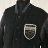 USED/Made In Japan MACHOPE Leather Sleeve Stadium Jacket Men M Black cBH552