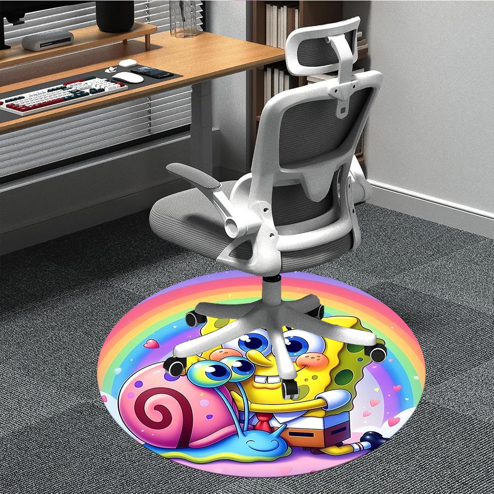 

1pc SpongeBob, Snail Chair Carpet for Office Non-Slip,Machine Washable Rug for Office, Room - Holiday Decor - Machine Made yy251017235 80cm by 80cm