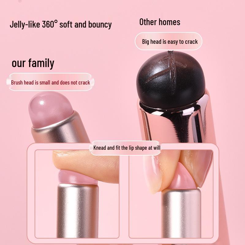 Portable Silicone Lip Brush with Round Head for Smudge-Free Application