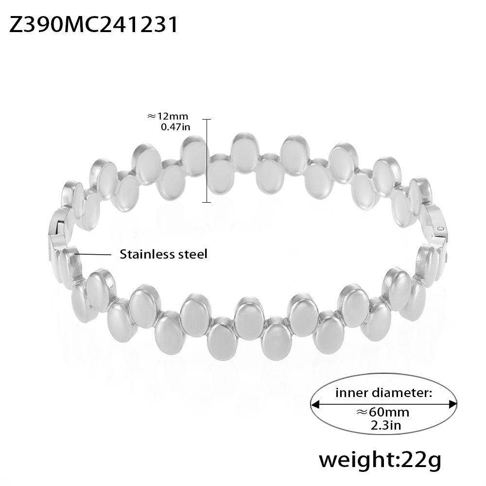 Qiong Yao Italian Polka Dot Buckle Bracelet, Titanium Steel with PVD Real Gold Plating