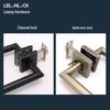 Cross 304 Stainless Steel American-Style Keyless Square Bathroom Door Lever Passage Lock