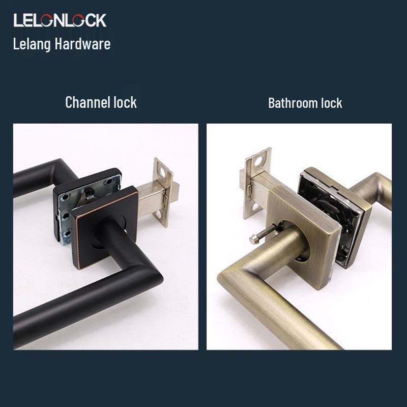 Cross 304 Stainless Steel American-Style Keyless Square Bathroom Door Lever Passage Lock