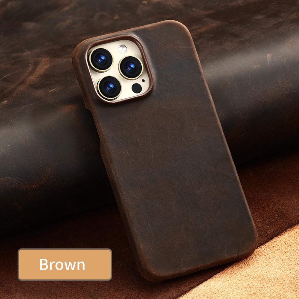 for Magsafe Case for iPhone 15 16 Pro Max Promax 16Pro 15Pro Retro Luxury Genuine PULL-UP Leather Back Cover