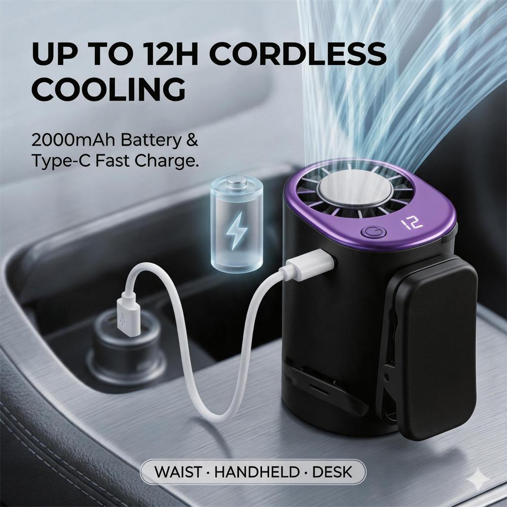 Tragbarer Auto-Kühlventilator Sonnenschutz-Visier Rücklehne Elektrischer Lüfter USB-Stromversorgung Lüfter Klimaanlage Auto-Innenraum-Luftzirkulator