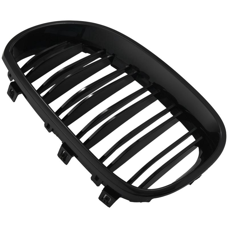 2X Gloss Black Car Front Kidney Grille Grill For BMW 5 Series E60 E61 M5 520I 535I 550I 2003-2010 Sedan