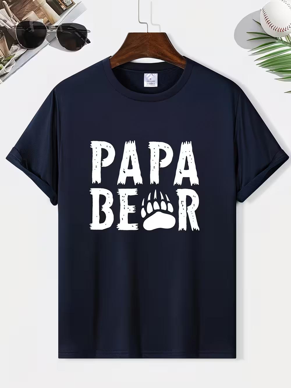 

Papa Bear Letters Graphic Print T-shirt For Men XXXL
