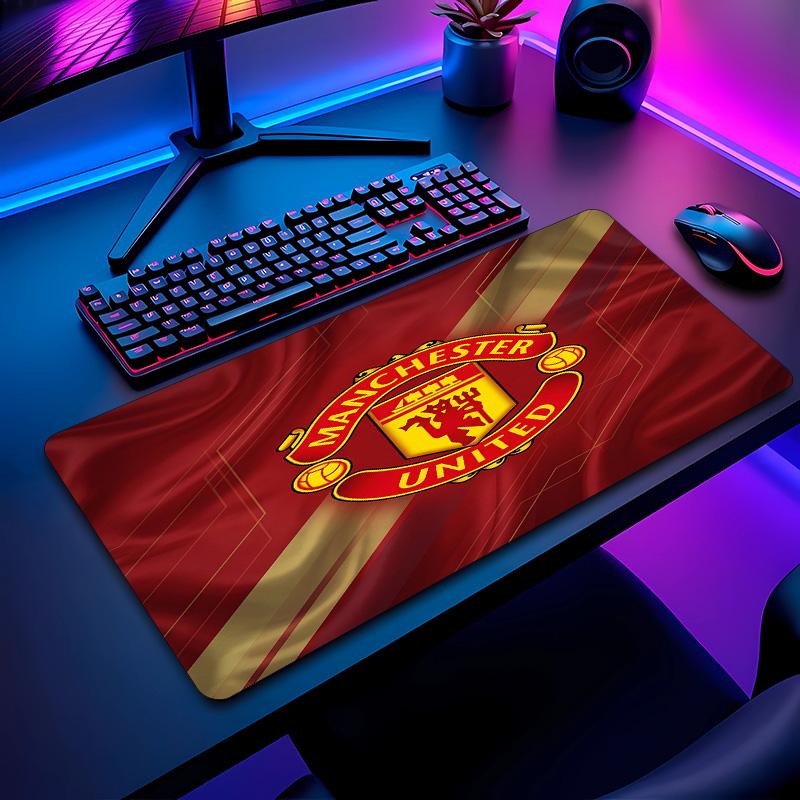 Manchester United Football Pattern Mouse Pad Non?Slip Rubber Base Gaming Mousepad For Desk Office Home
