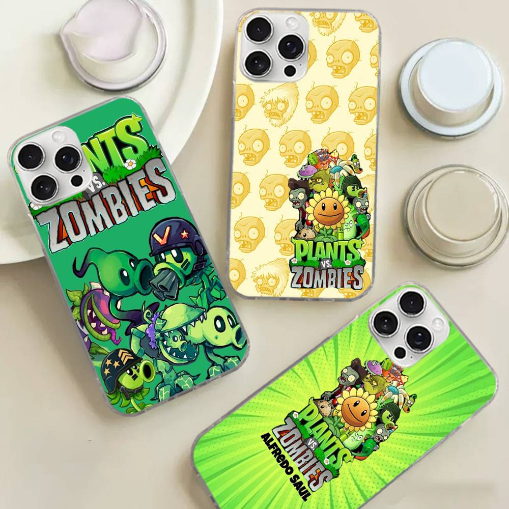 Plants Vs Game Z-Zombies Phone Case For IPhone 11 12 13 14 15 16 17 Plus Pro Max Satin Laser Glossy Cover
