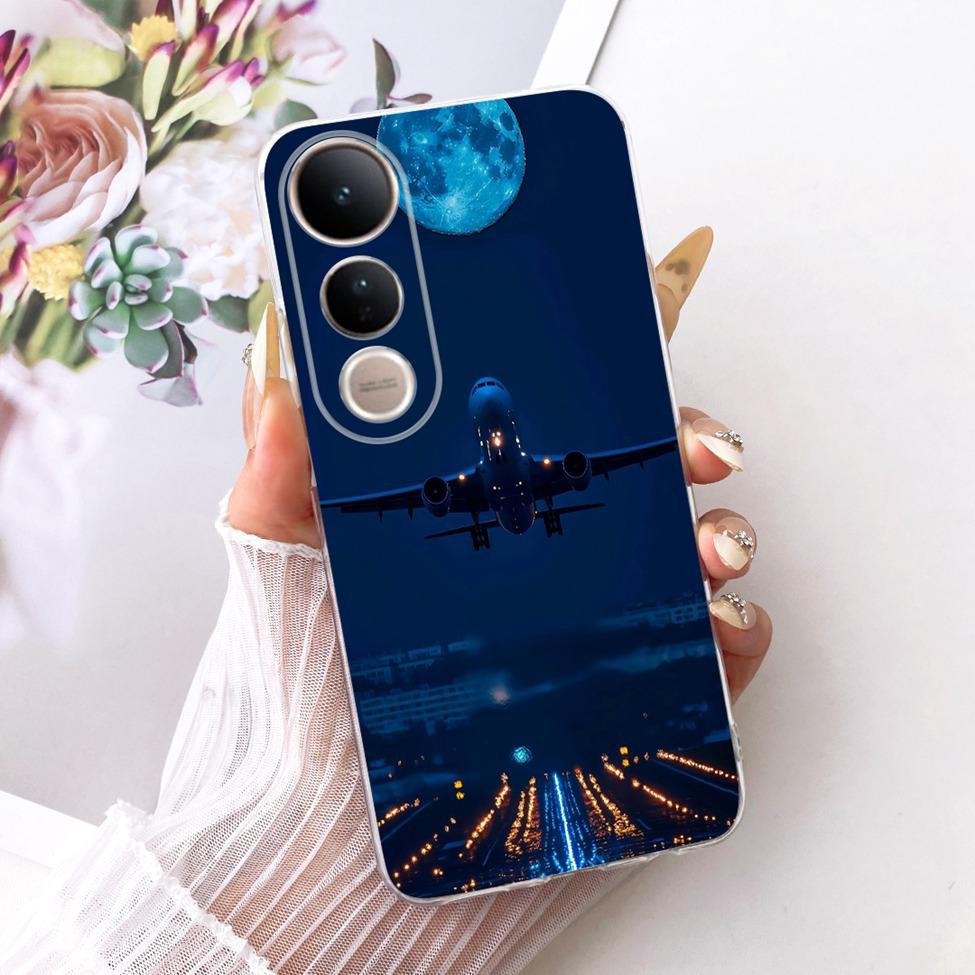 Clear Casing For Vivo V2440 Cover For Vivo V50 Lite 5G Case Cute Cat Fashion Butterfly 2D Painted Soft TPU