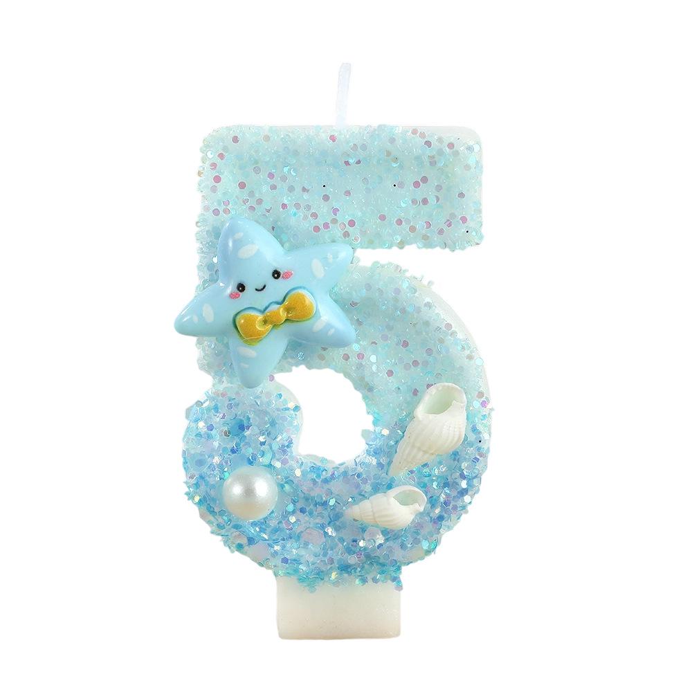 Handmade Cute Cartoon Starfish Number Birthday Party Candles