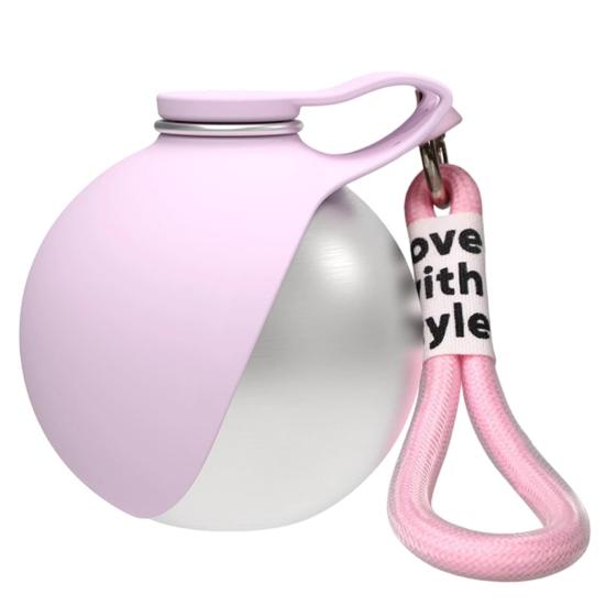 Dog Water Bottle Portable Pet Water Dispenser Leak-Proof Stainless Steel Bottle розовый