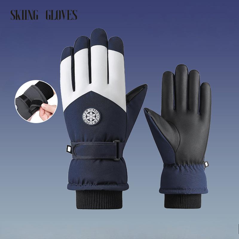 

Winter Thermal Fleece Ski Gloves Unisex Women Students Outdoor E-Bike Riding Fingerless Gloves Men Cold Weather One Size