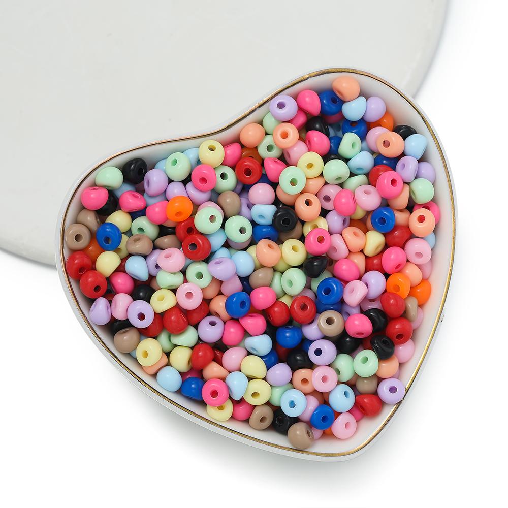 100pcs/Lot 5mm Mixed Color Acrylic Beads Mini Water Drop Spacer Loose Bead for DIY Bracelet Necklace Jewelry Making Supplies