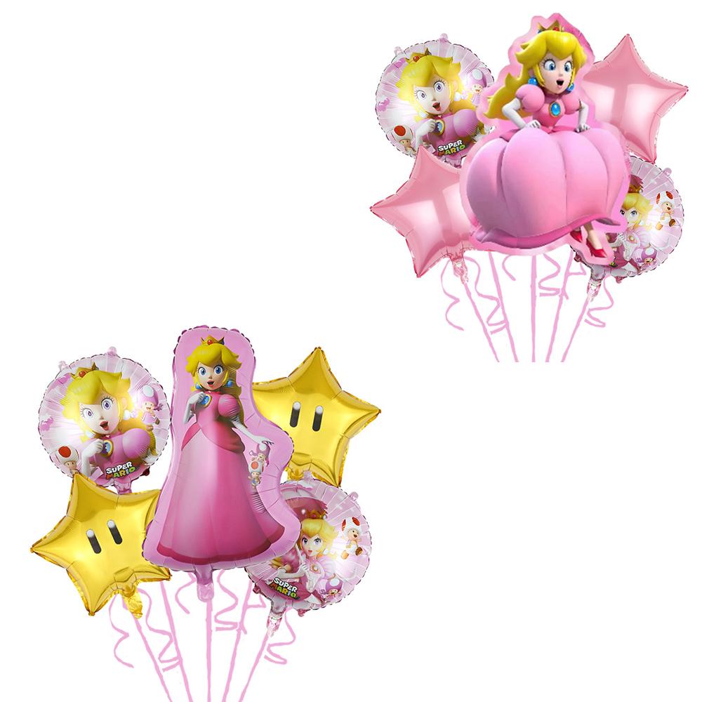 10pcs Princess Peach Birthday Party Decorations Game Theme for Kids Party