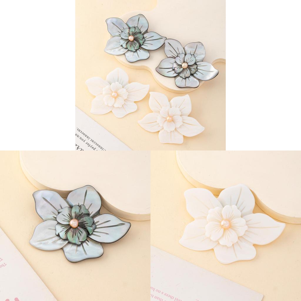 Handmade Shell Brooch Pendant With Dual Layer Design For Fashion Accessories