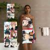 J-Jujutsu K-Kaisen Characters Beach Towel, Quick Dry Anime Bath Towel, Soft Absorbent Towel for Swimming Camping
