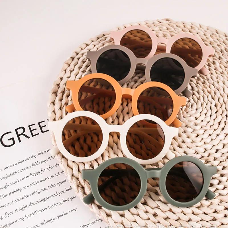 Children Cute Cartoon Small Frame Sunglasses Kids Round Glasses Baby Fashion Colors Sun Protection Eyewear Boys Girls