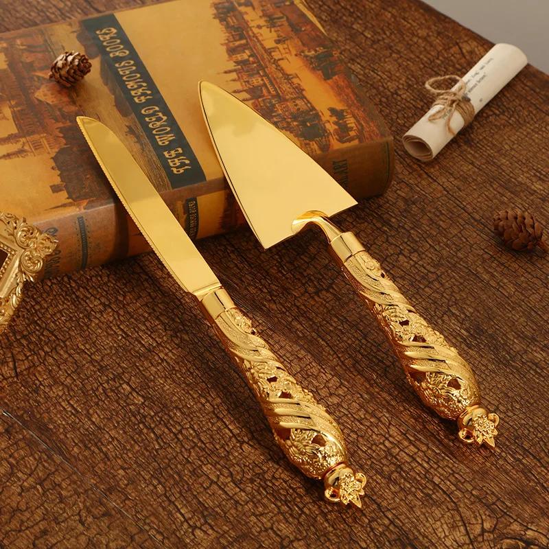 2Pcs Wedding Cake Knife and Shovel Pizza Bread Knife Wedding Supplies Cake Knife Triangle Bread Shovel Baking Tools