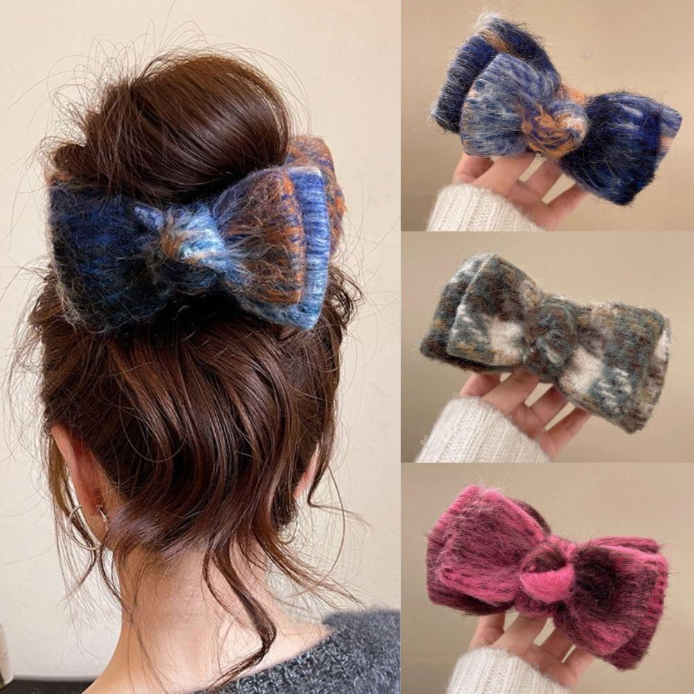 Sweet Fabric Bowknot Hair Claws Korean Style Women Hair Clips Durable Bow Claw Clip  for Women Updo