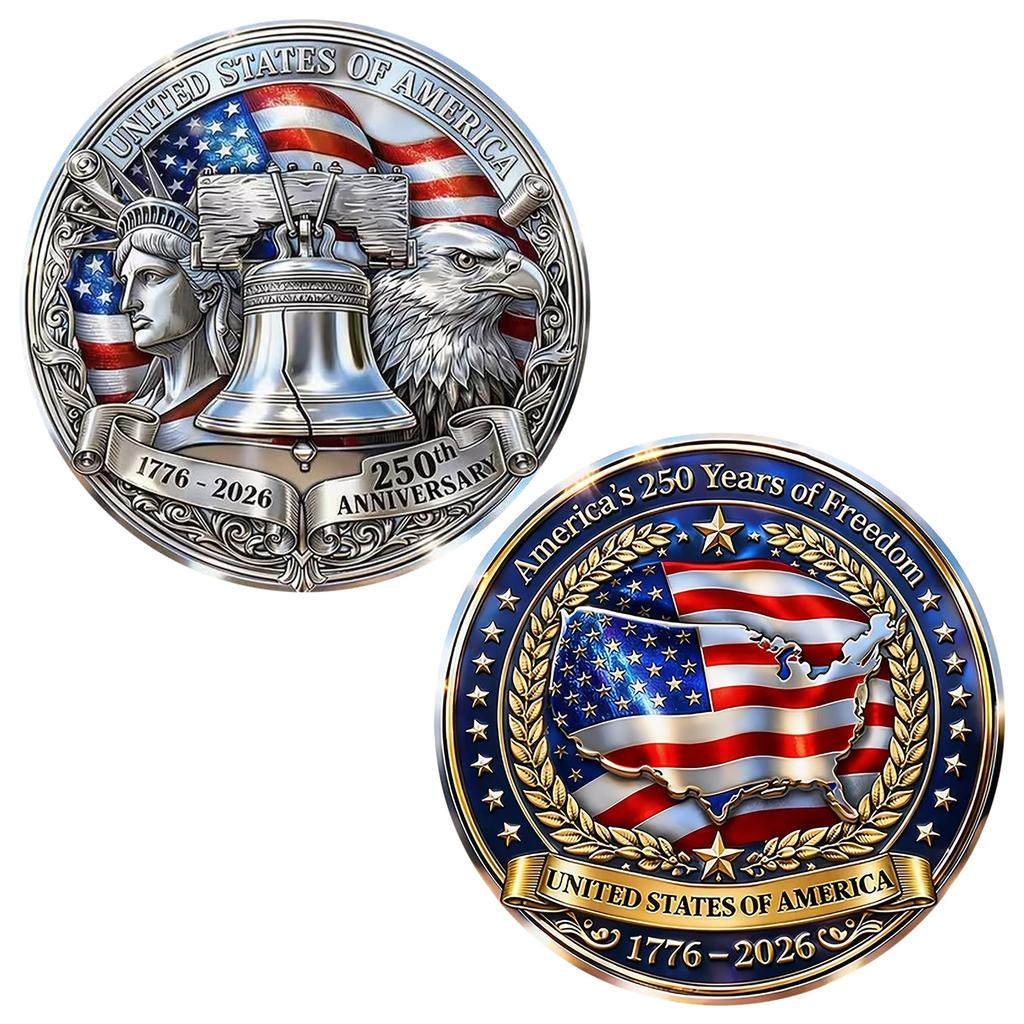 250th US Independence Anniversary Challenge Coin - 1776-2026, Honoring Declaration Of Independence Signing