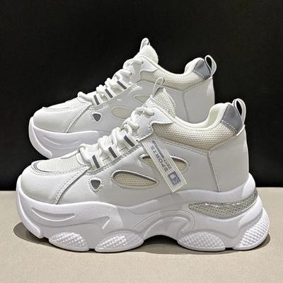 Fashion Black White Chunky Sneakers for Women New Fashion Platform Sports Shoes Woman Thick Sole Non Slip Trainers Zapatillas Mujer 2024