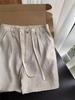 Men's Linen Shorts Summer New Drawstring Casual Straight Loose 5-Inch Breathable Beach Pants