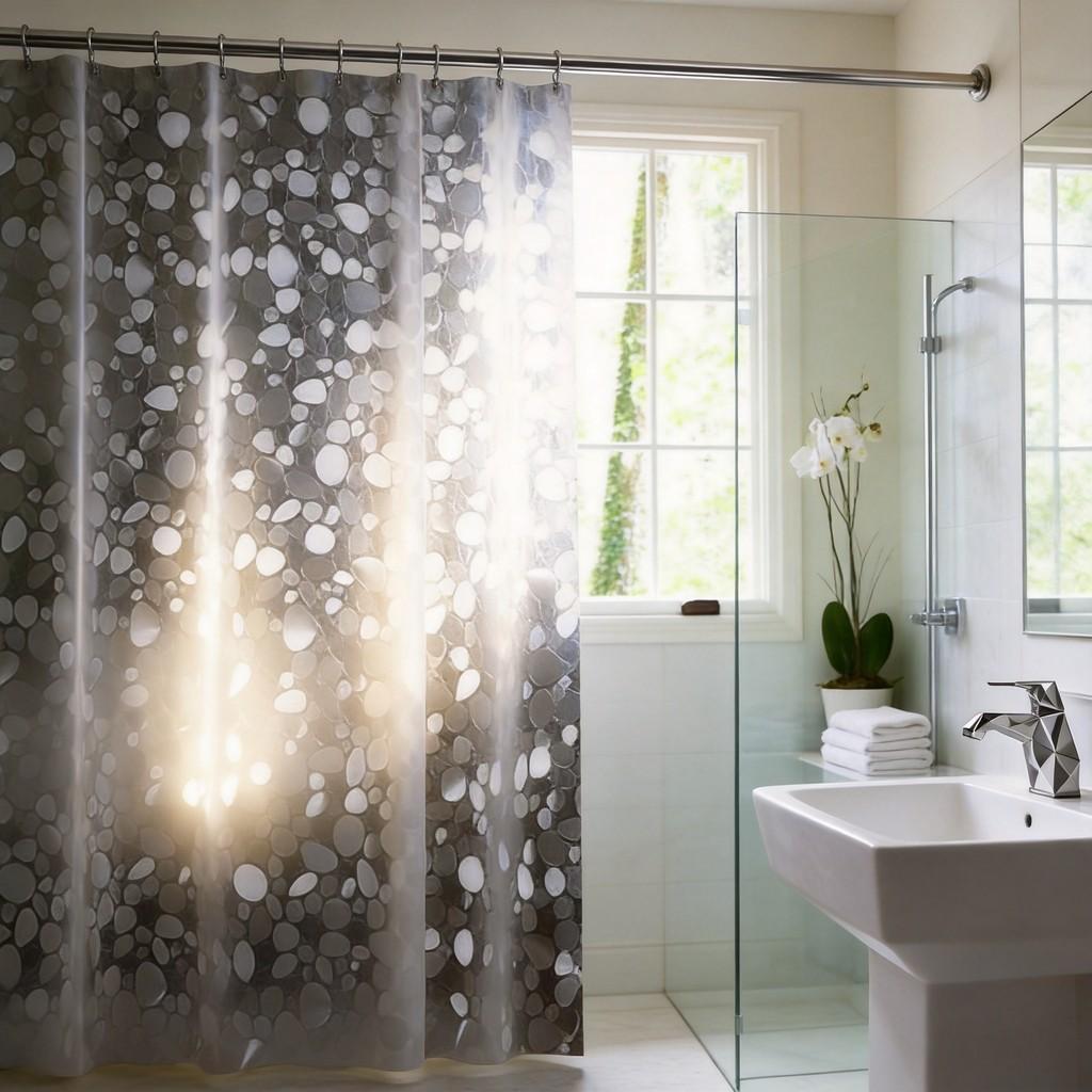 Minimalist Peva Shower Curtain With 3d Print Waterproof Moldproof For Bathroom Privacy