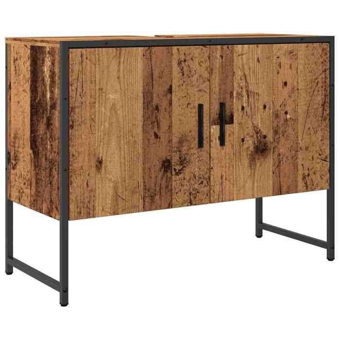 VidaXL Bathroom Cabinet Old Wood 80x33x60 Cm Engineered Wood 857704