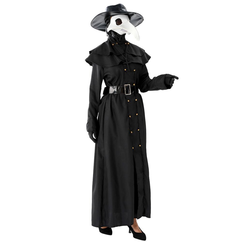 Halloween morový lekár cos kostým vtáčí zob čierna vrana maska Halloween morový lekár kostým hororový lekár kostým