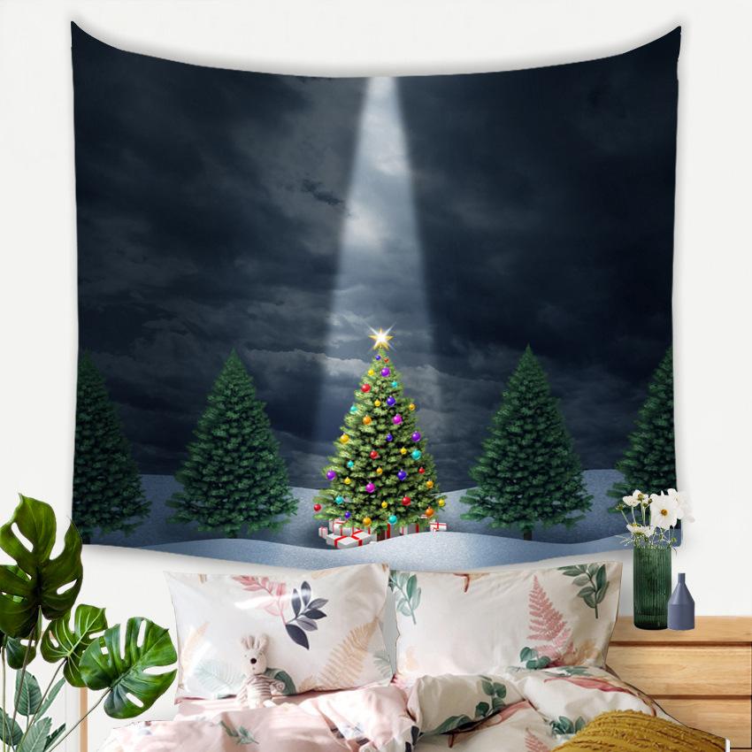 Christmas Tree Tapestry Full of Colorful Balls, Bedroom and Living Room Background Hanging Cloth