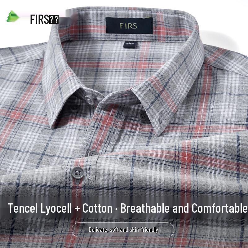 FIRS Men s Tencel Lyocell Plaid Business Casual Shirt XL
