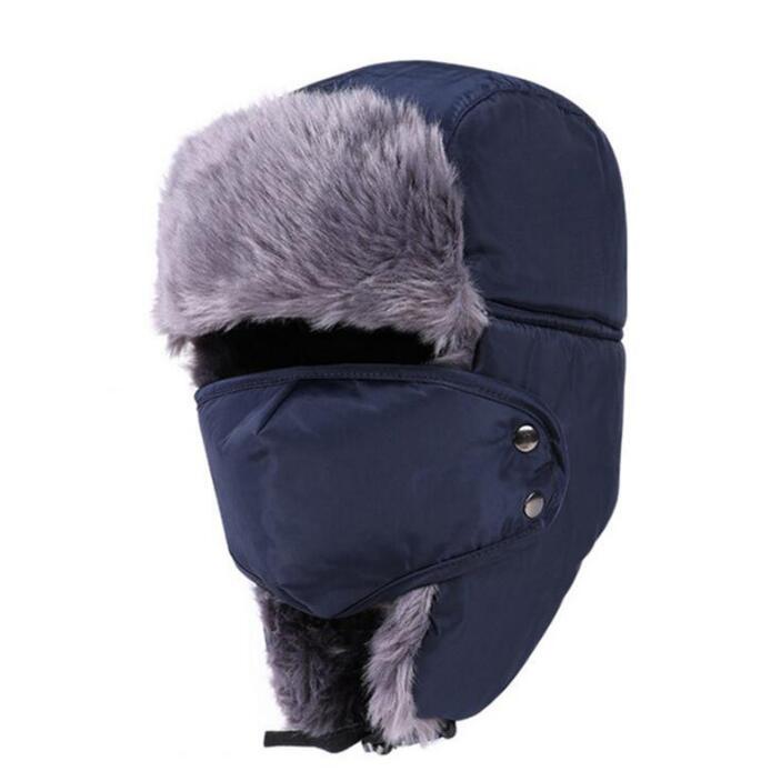 Winter Fur Hats Outdoor Windproof Thick Warm Winter Snow Women Cap Face Mask Men's Cycling Hat Caps GWYNIL1319a