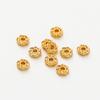 50pcs 6mm 14K 18K Gold Color Brass Round Flower Weave Polygonal Bracelets Beads Spacer Beads Jewelry Findings Accessories