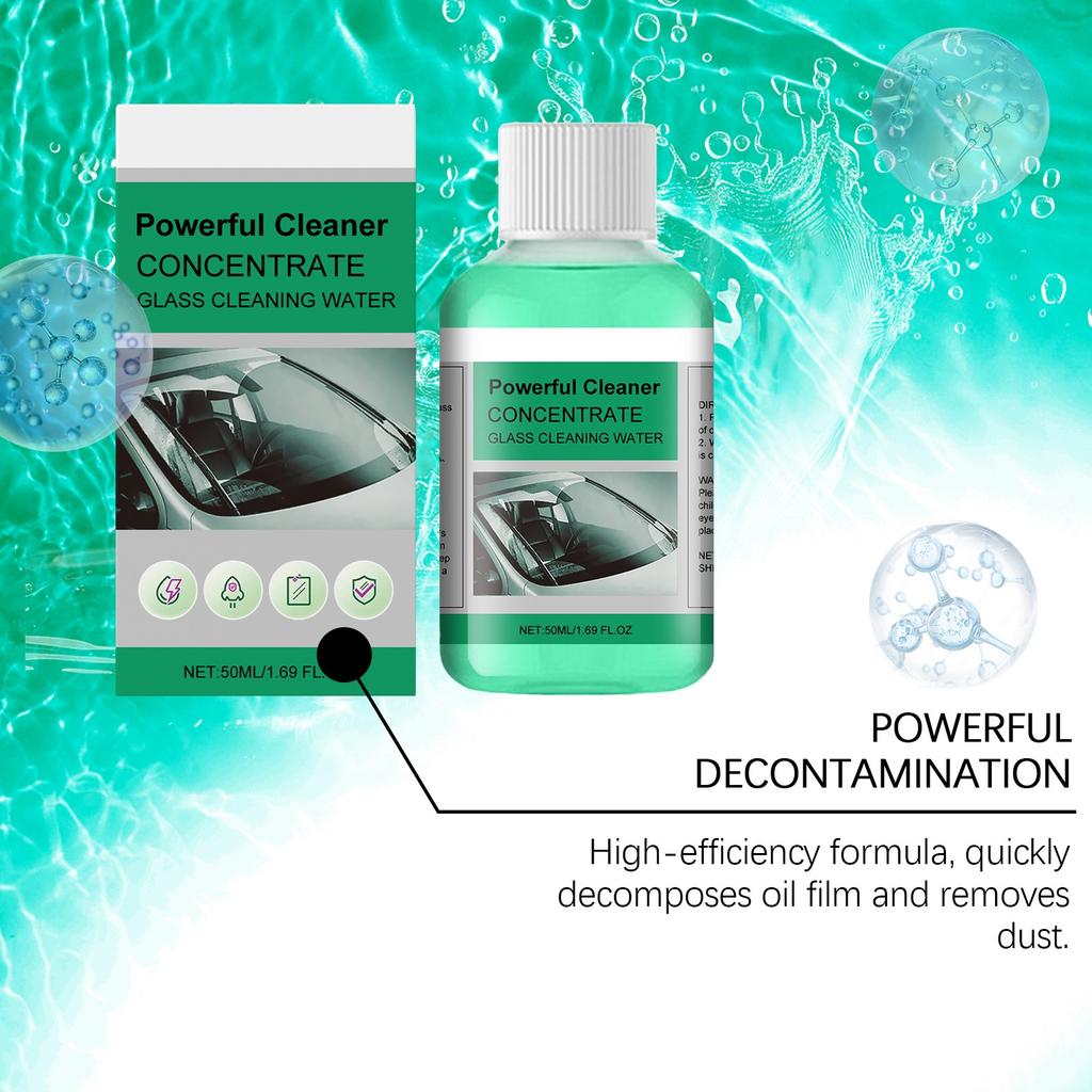 Car Oil Film Cleaner, Windshield Decontamination And Oil Film Removal, Glass Rainproof And Waterproof Cleaner 50ml
