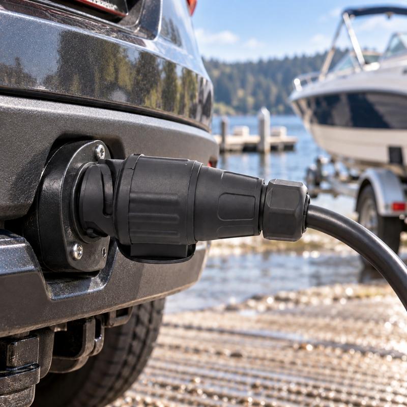 13-Pin Towing Vehicle Coupler for Trailer and Campers Electrical Connections, 12 V European-Style Interface for Lighting and Signal Circuits