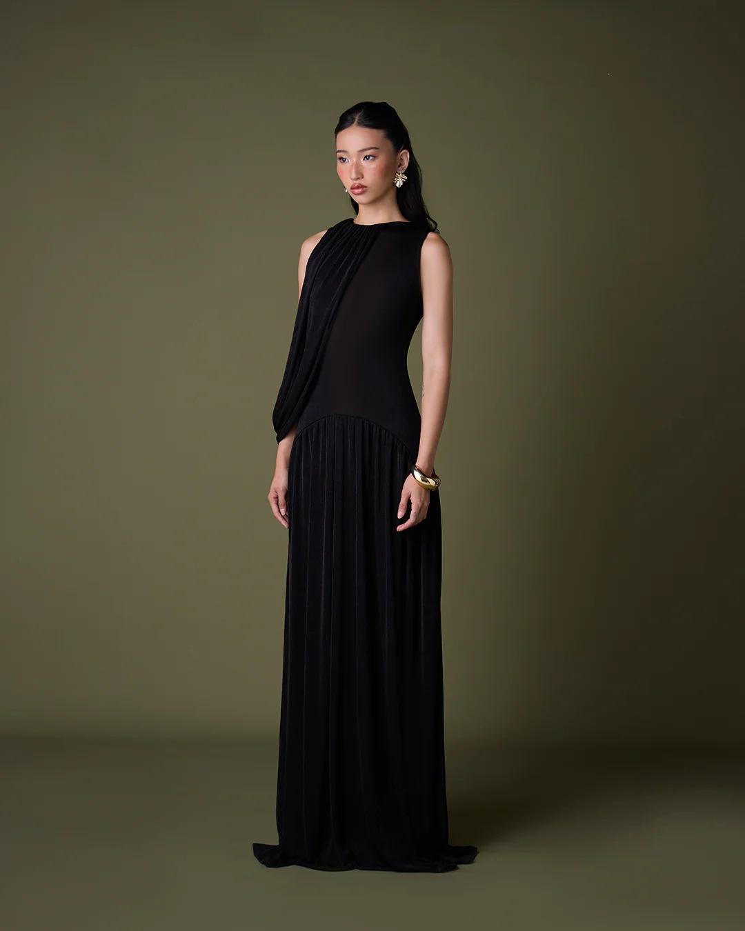 Summer new fashion personalized style women s clothing slim-fit pleated round neck design sleeveless dress wholesale S